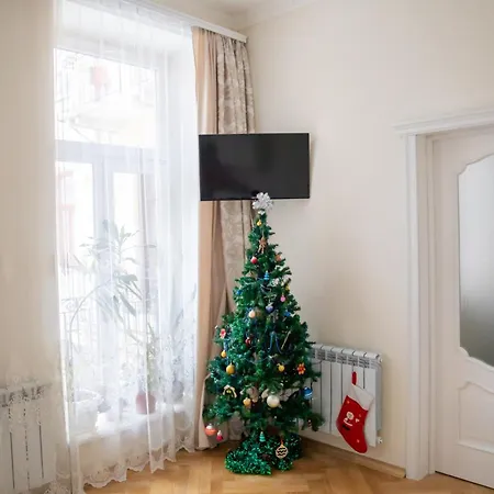 Apartamento світла затишна в центрі біля оперного театру з балконом, який виходить у тихий львівський дворик