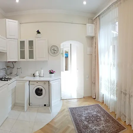 דירה світла затишна в центрі біля оперного театру з балконом, який виходить у тихий львівський дворик לבוב